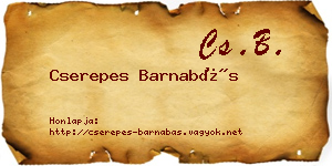 Cserepes Barnabás névjegykártya