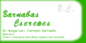 barnabas cserepes business card